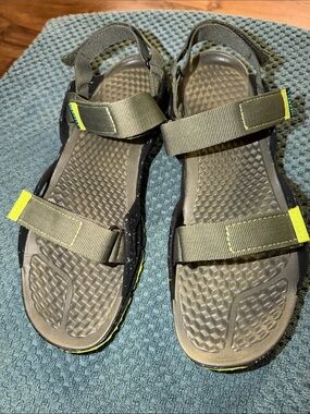 Merrell Brown and Yellow Kids Adjustable Strap Sandals